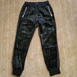 Giambattista Valli velour joggers with metal zippers